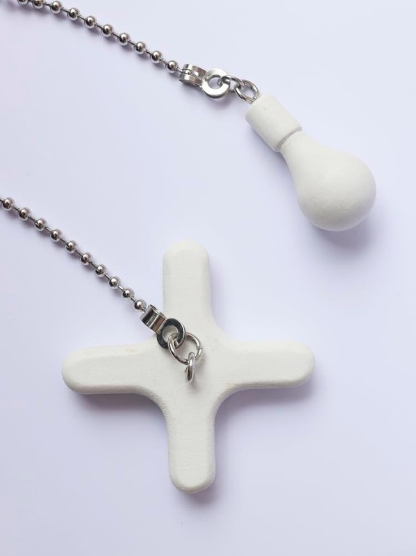 2 Pack Ceiling Fan Pull Chains, 12-inch Beaded Ball Extension Chains with White gallery