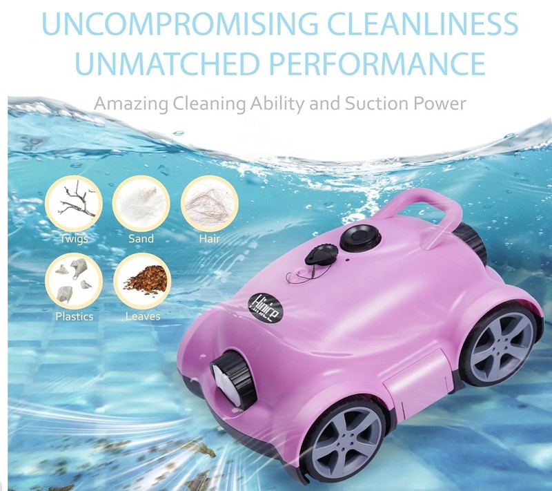 Cordless Robotic, Automatic Pool Vacuum Robot In-Ground/Above 2200 Sq ft in Pink gallery