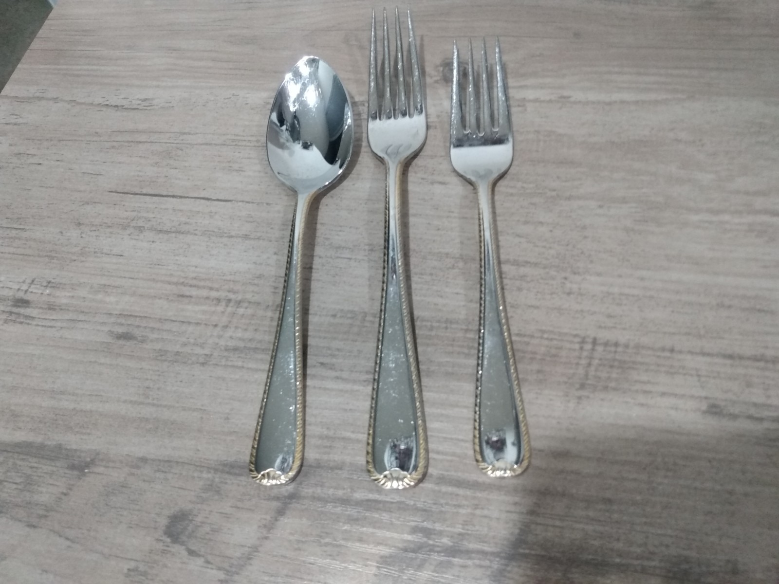 Gorham Golden Ribbon Edge Stainless 3 misc. Pieces Dinner Fork, Salad Fork Spoon gallery