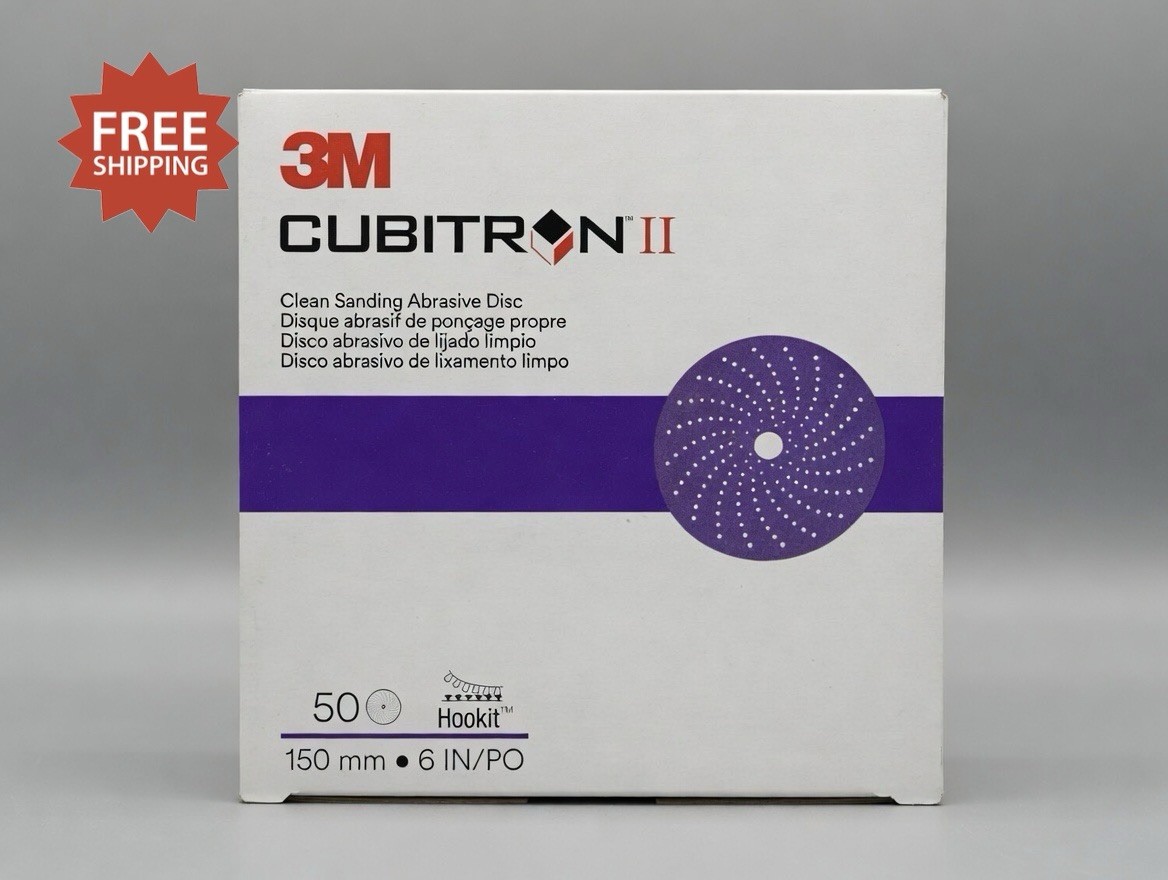 3M 31485 Cubitron II Hookit Clean Sanding Abrasive 6" Disc, 500+ Grade, 50/Box gallery