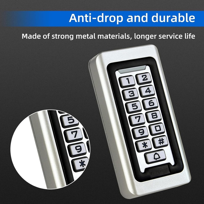 Access Control Keypad Stand Alone Door Metal Wired Password Pin Code Security gallery