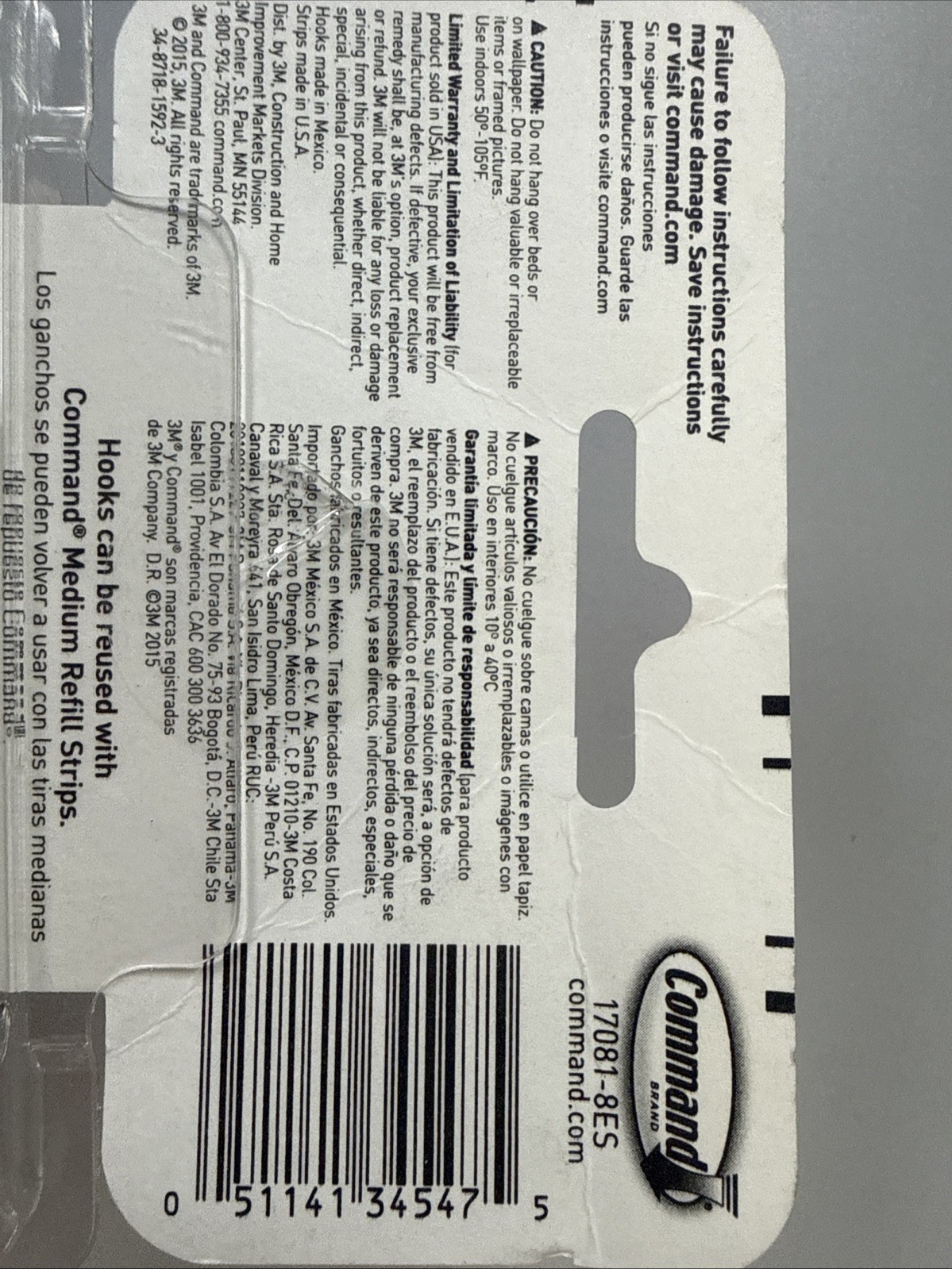 3M Command 8-Piece Medium Designer Hooks & 12 Adhesive Strips 3lbs. 17081-8ES gallery