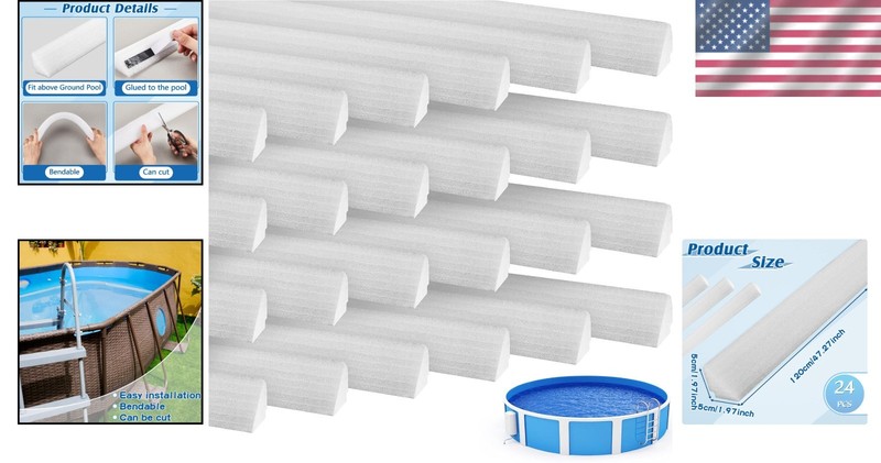 Durable 47 Inch Pool Cove Set - 24 Pieces Peel and Stick for Above Ground Pools gallery