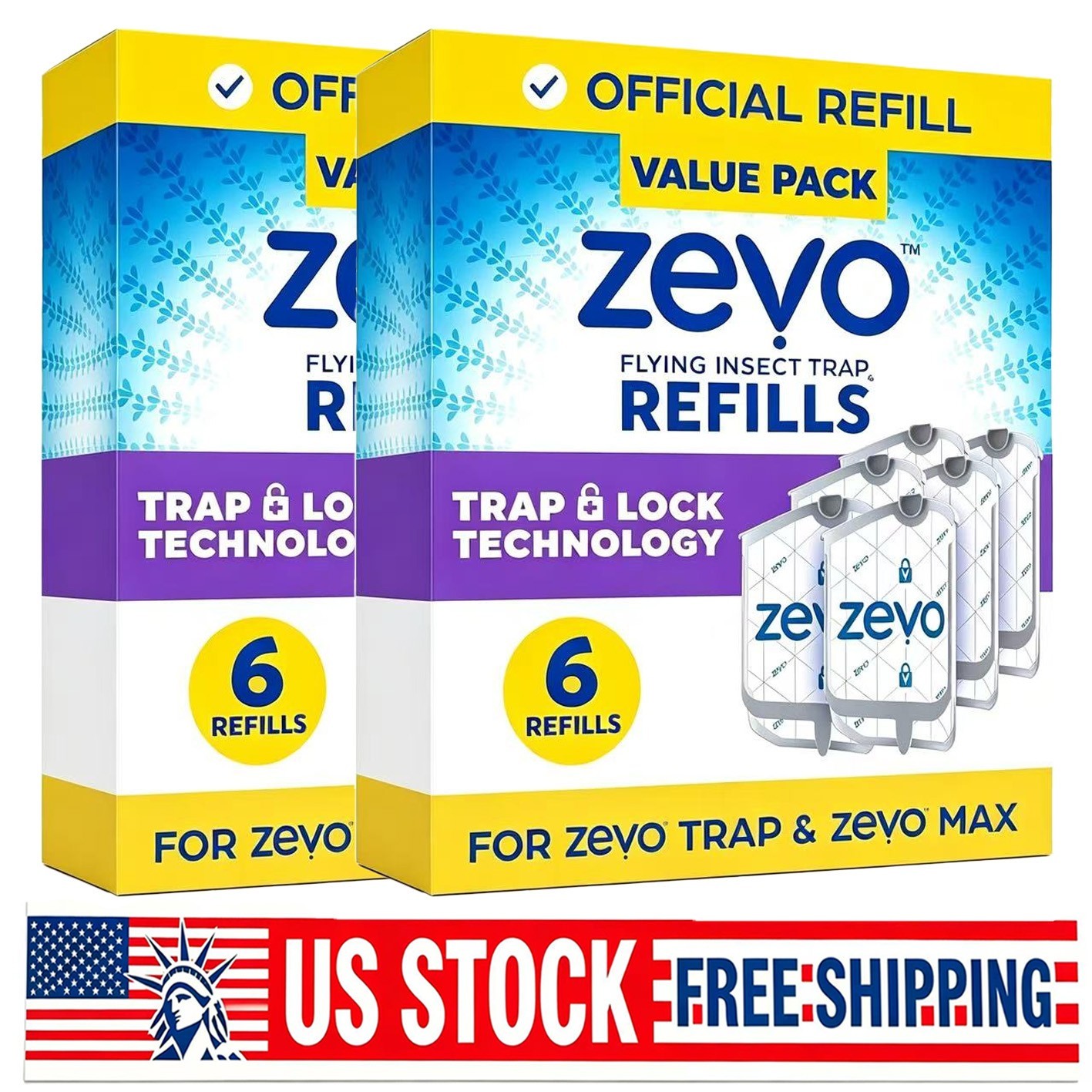 (12 Refill Cartridges) Zevo Flying Insect Trap Refill Cartridges -Easy to Use gallery