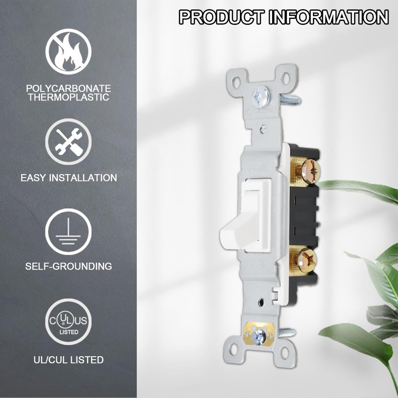 Quiet Toggle Light Switch 15a 120v Ac Residential & Commercial Grade Ul Listed gallery