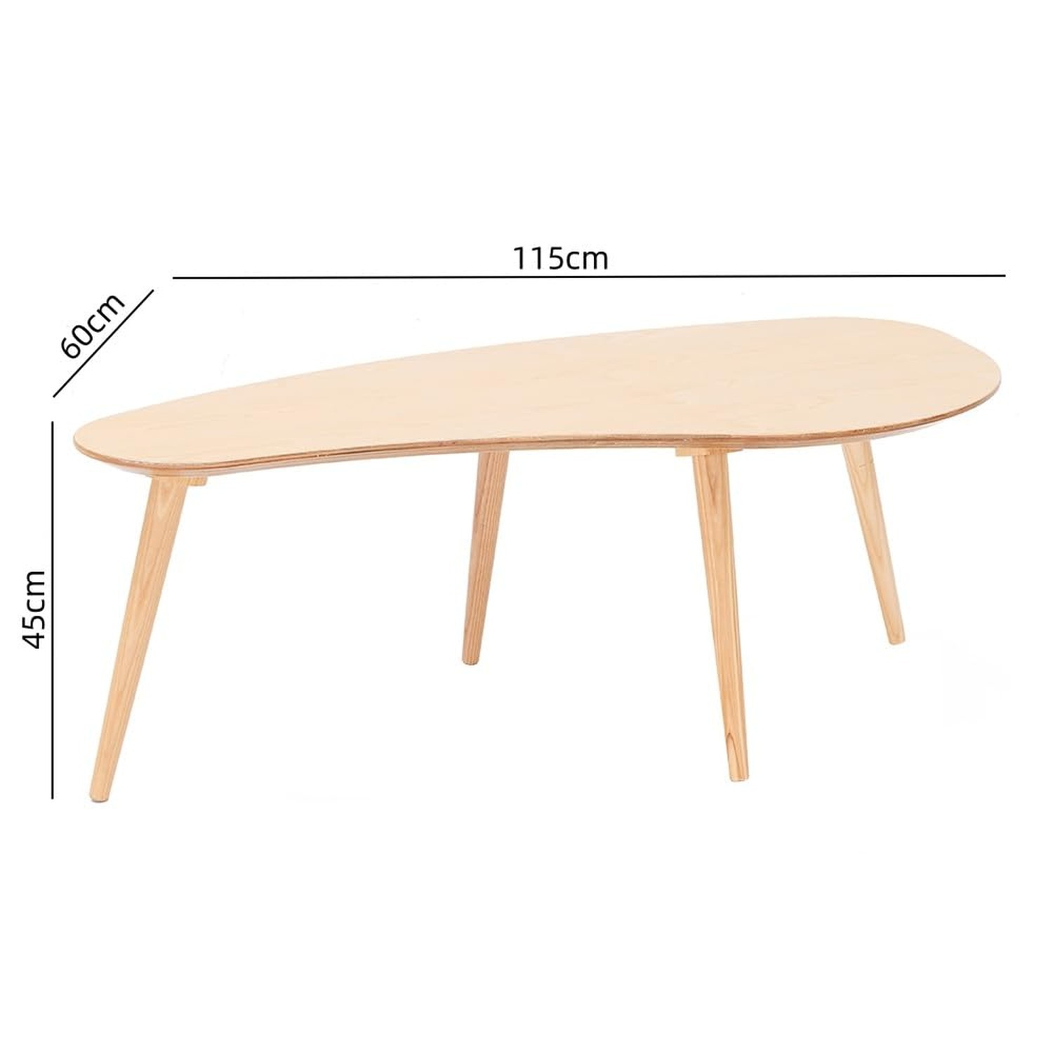 Low Oval Coffee Table;Mid Century Modern Style Centre Table;Solid Wood Living... gallery