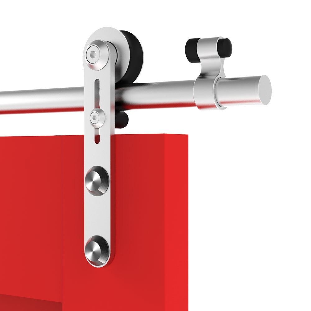 4FT-16FT Stainless Steel Sliding Barn Door Hardware Kit, For Single Door gallery
