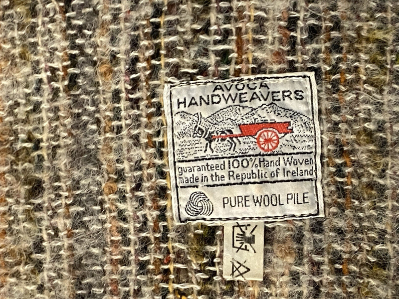 Avoca Handweavers Wool Throw Lap Blanket 37.5" x 25.5" Made in Ireland Fringe gallery