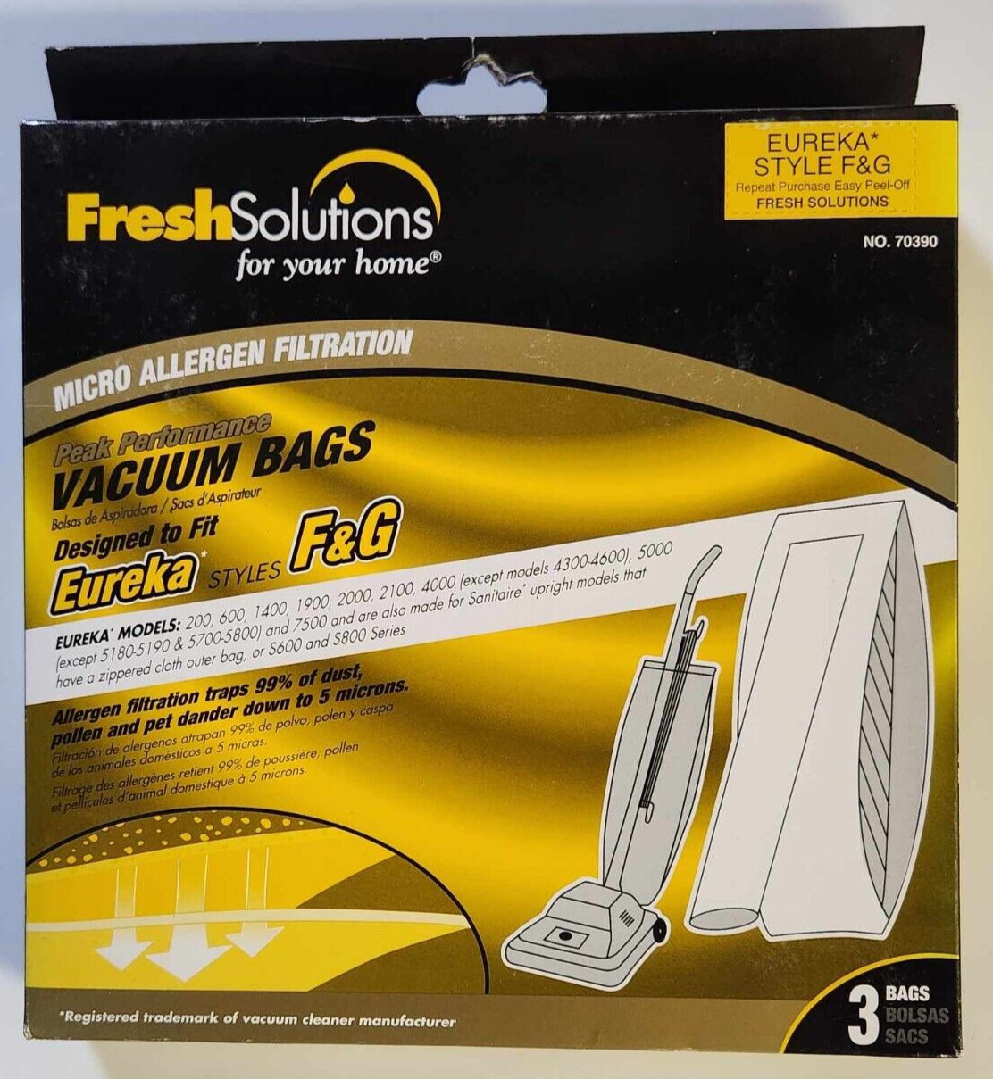 Fresh Solutions Eureka Style F & G Vacuum Cleaner Bags 3 Pack gallery