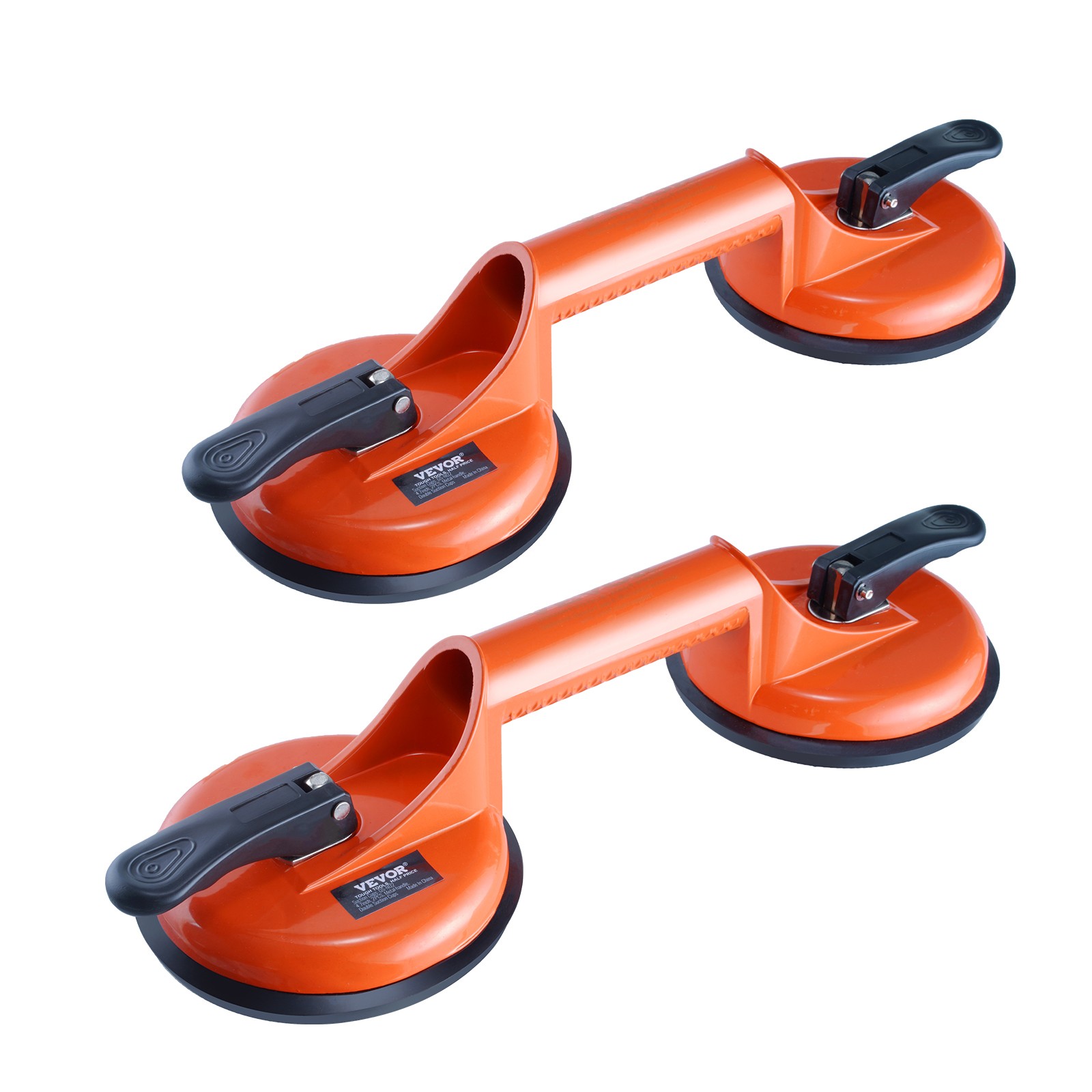 VEVOR Vacuum Suction Cup Double Glass Lifter 4.7" 330 lbs 2 Pack Aluminum Handle gallery