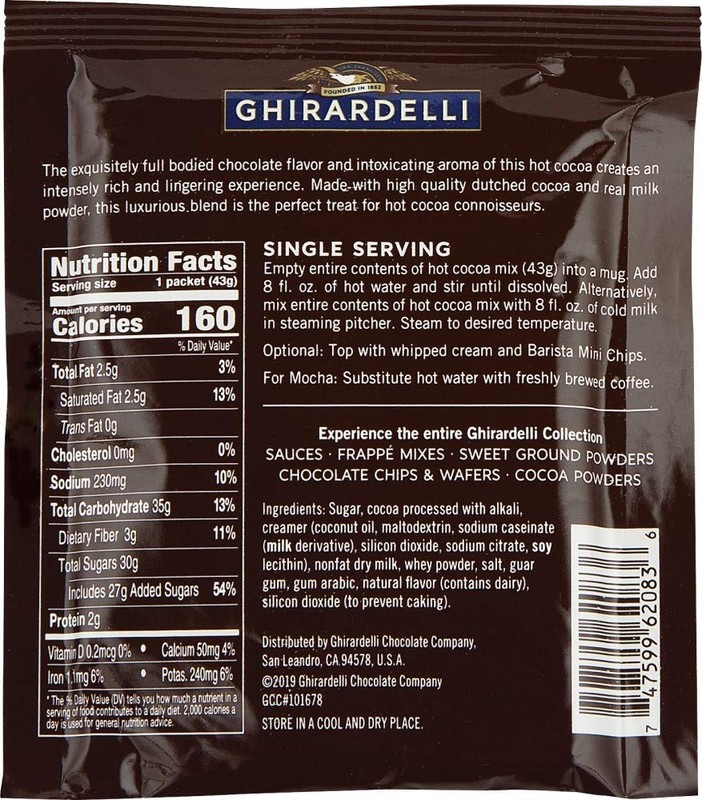 Ghirardelli Premium Hot Cocoa Envelopes, Rich chocolate, 22.7 Ounce (Pack of 15) gallery