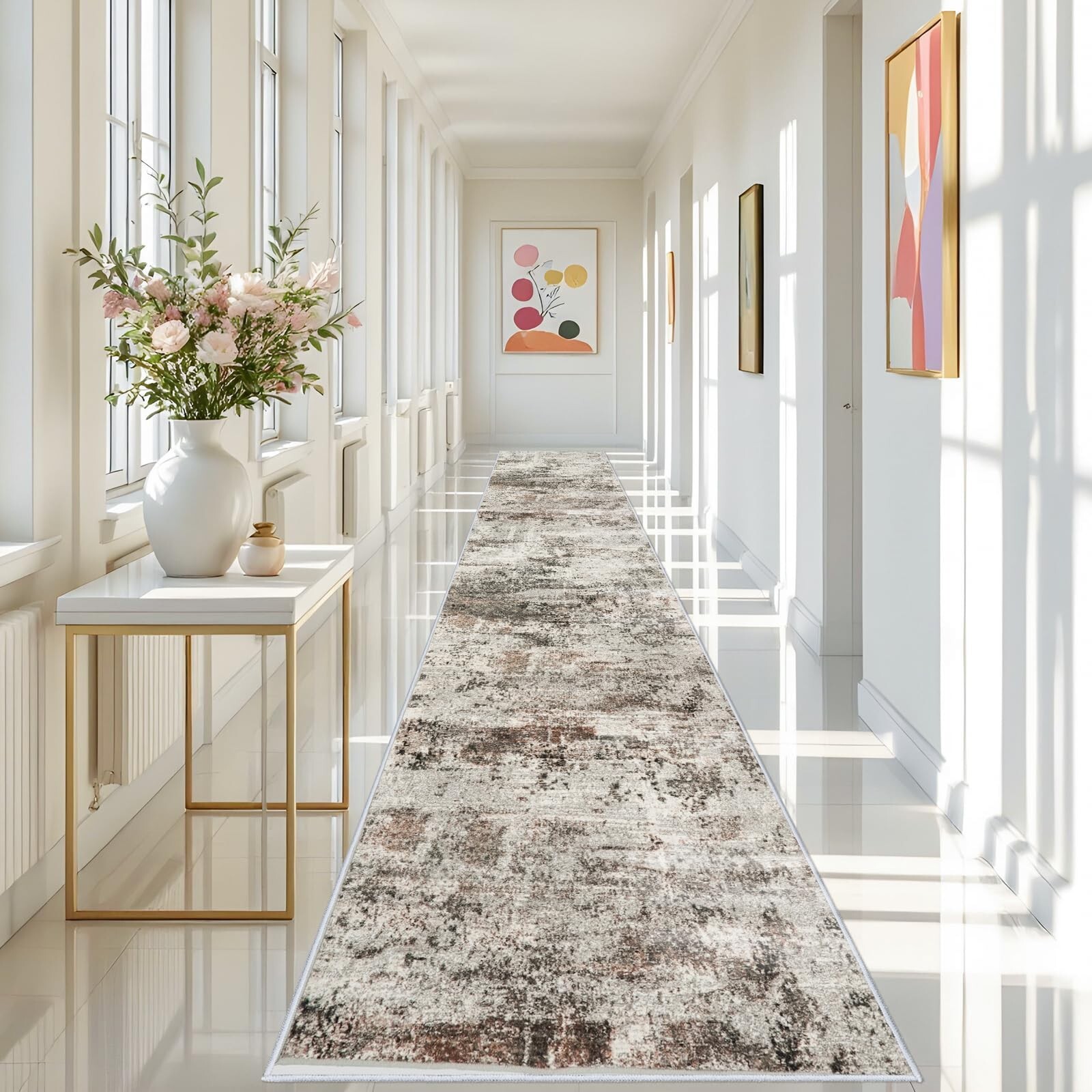 RUUGME 3x20 Runner Rug Washable - Runner Rug Stain Resistant for Living Room ... gallery
