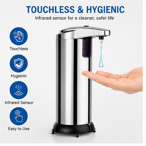 Automatic Soap Dispenser Touchless Handsfree Stainless 2-Pack IR Sensor Bathroom gallery