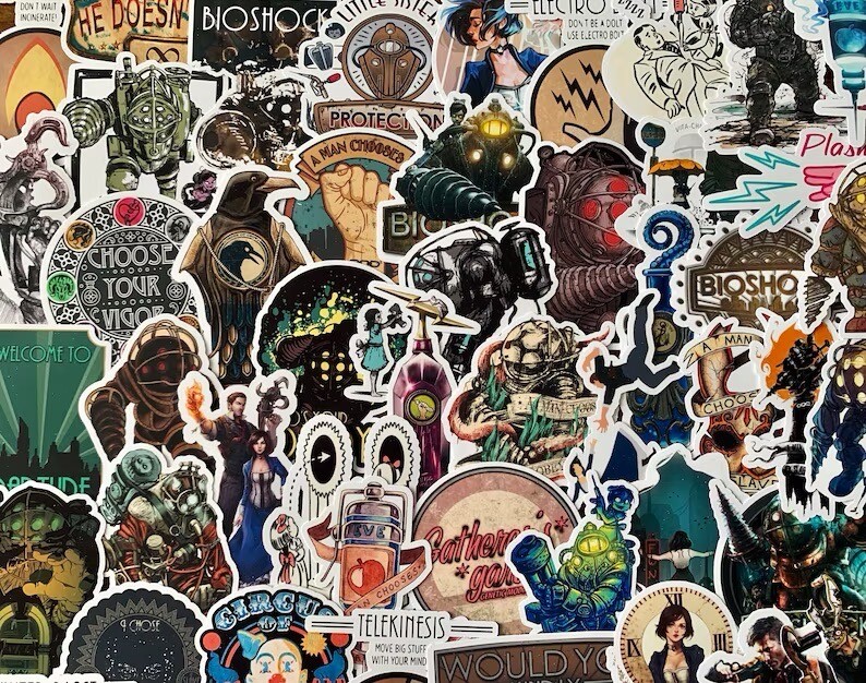 Bioshock Sticker Pack - 25/50 Stickers - Vinyl Decal Infinite Big Daddy Plasmid gallery