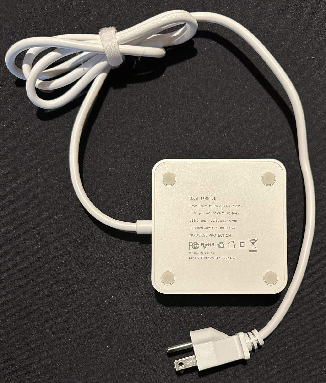 TESSAN 5 FT Extension Cord / Power Strip with 3 USB 3 Outlets gallery