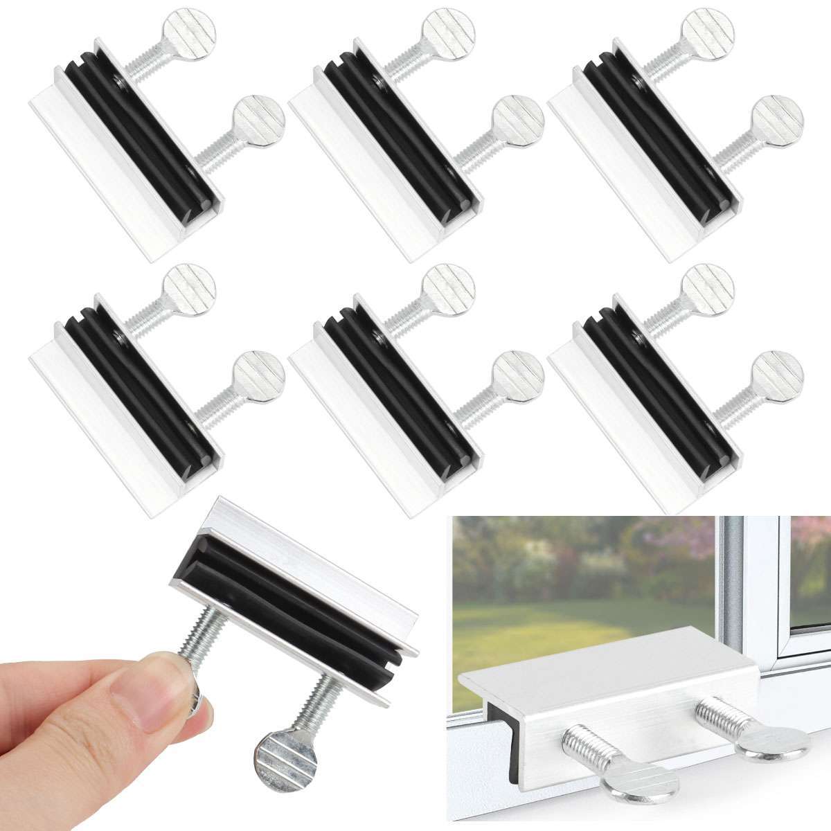 6Pcs Sliding Window Locks Easy Installation High Security Home Lock Thumbscrews gallery