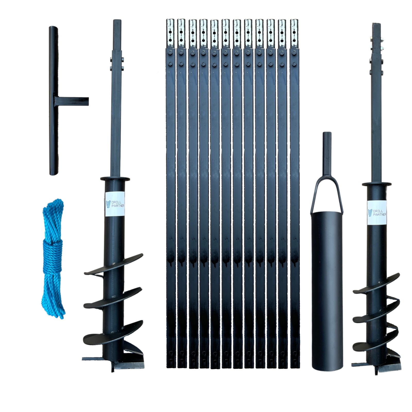 DRILLPARTNER Hand Auger Water well Earth 4"-7" and 3-60ft +BAILER/ CLAY BIT FREE gallery