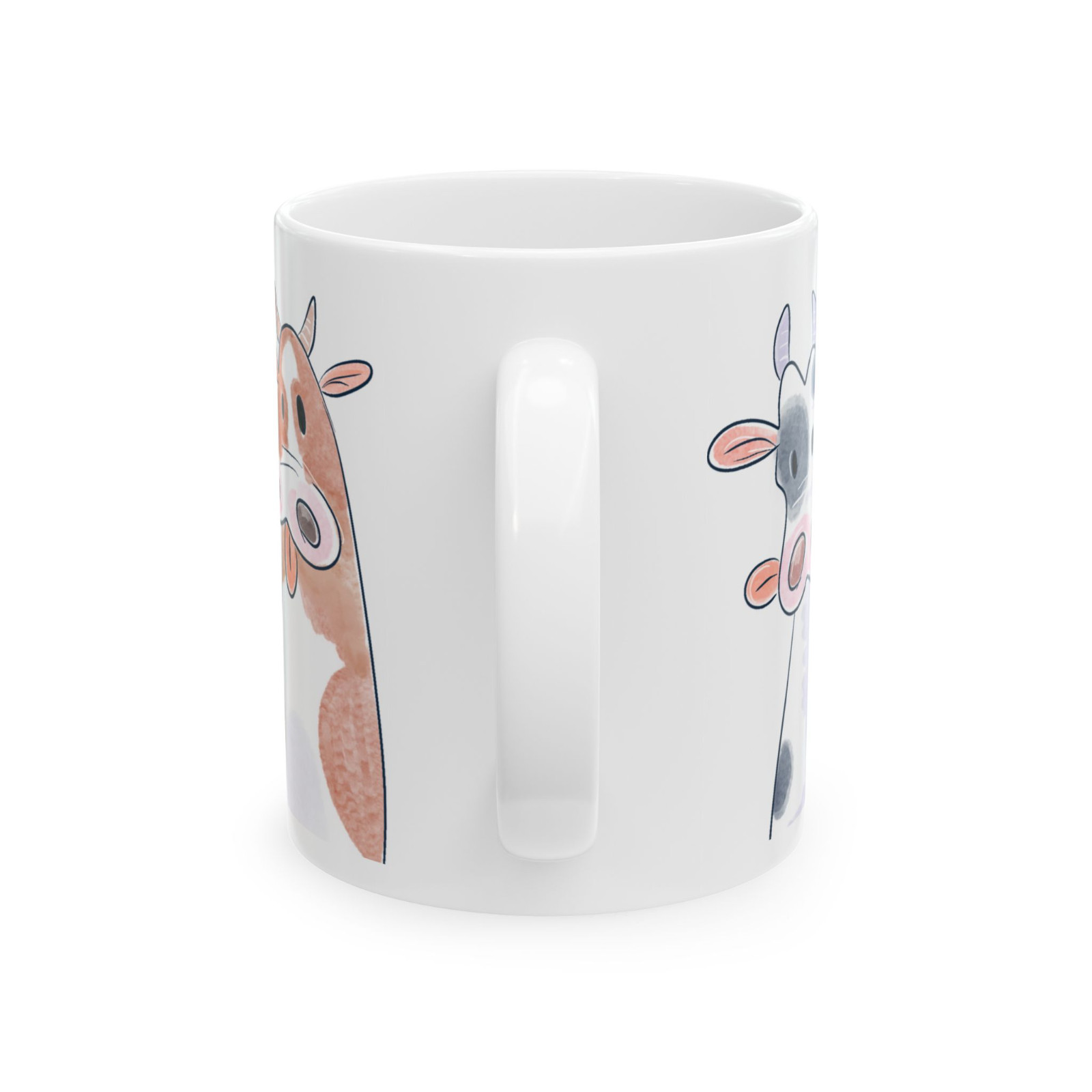 Cow Lover Ceramic Mug Gift for Pet Owners Cow Themed Cute Hand Drawn Coffee Cup gallery