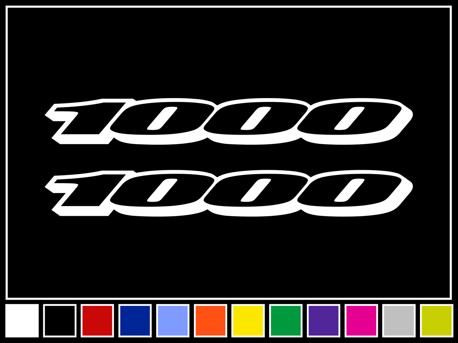 (2) 1000 Decals *15 COLORS* Vinyl Motorcycle Bike Stickers gallery