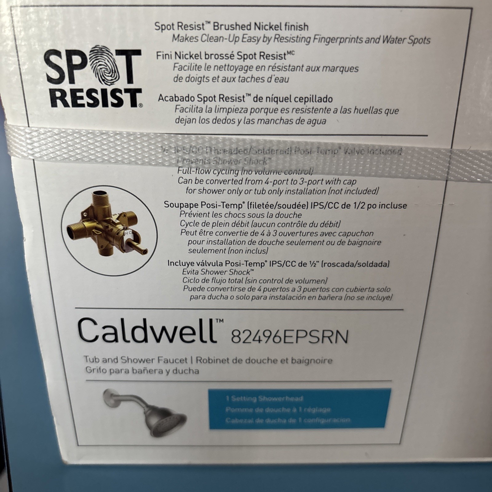 MOEN Caldwell 82496EPSRN Tub & Shower Faucet Set VALVE INCLUDED - Brushed Nickel gallery