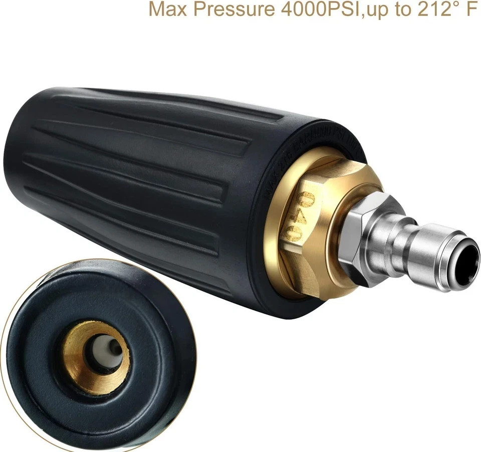 4000PSI Pressure Washer Rotating Turbo Nozzle 4.0GPM 1/4" Quick Connect Spray gallery