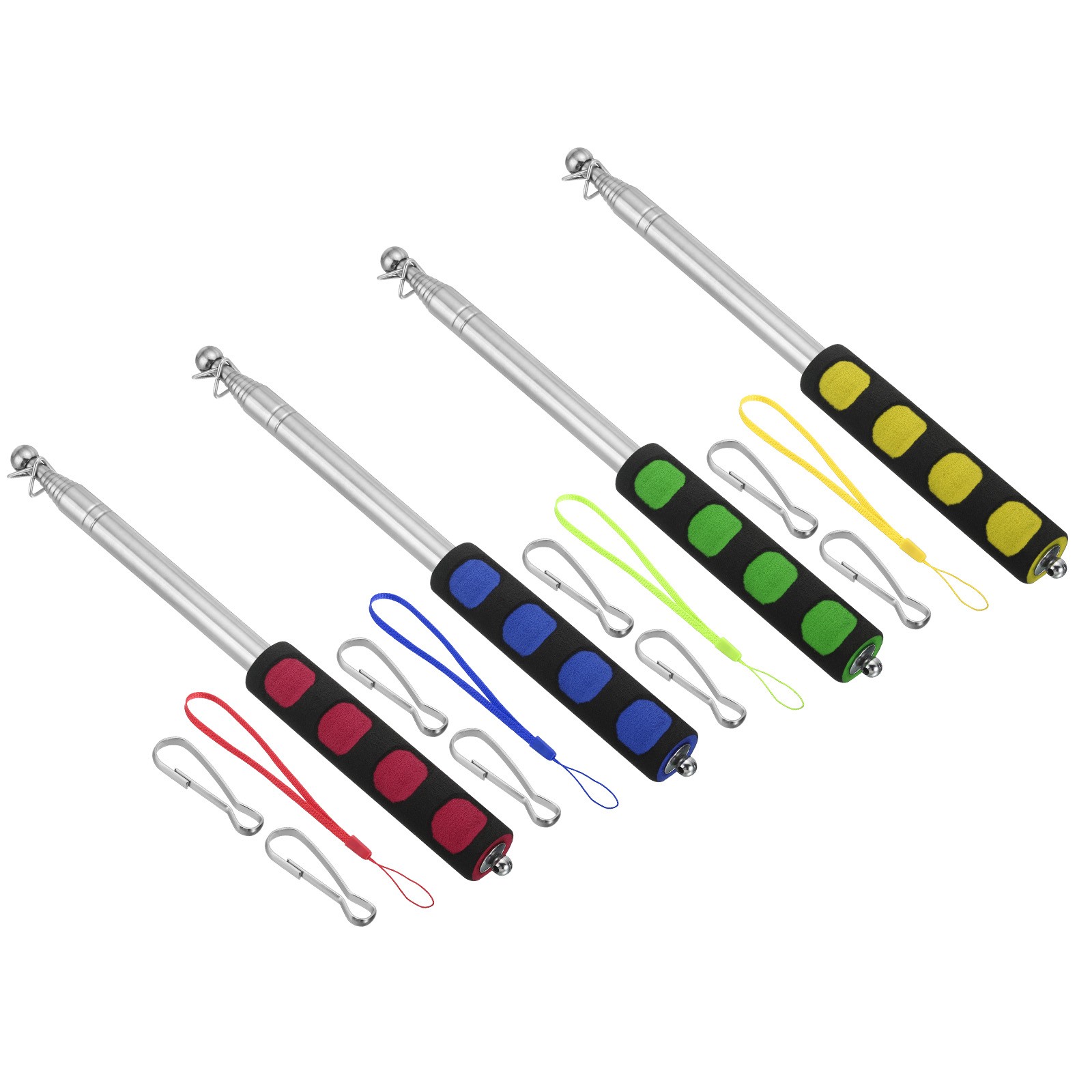 1.6M/5.2ft Telescopic Handheld Flagpole,4Set Pointer Stick Sponge Handle 4color gallery