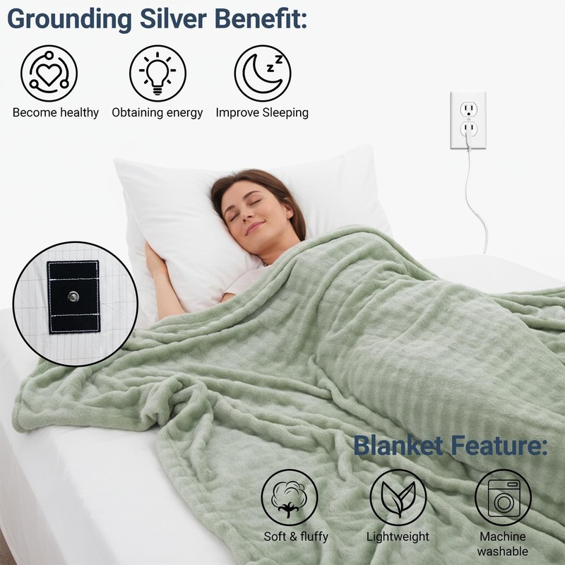 Grounding Blanket Grounding Sheets Queen, Grounding Throw for Improved Sleep, Re gallery