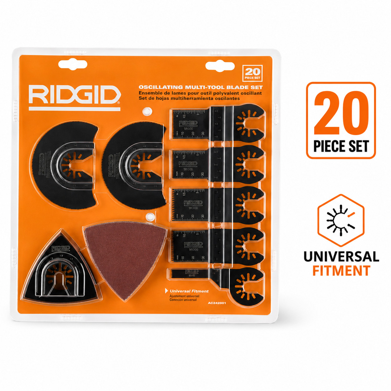 RIDGID AC242001 20 Pc Oscillating Multi Tool Blade Set Kit NEW Universal Blades gallery