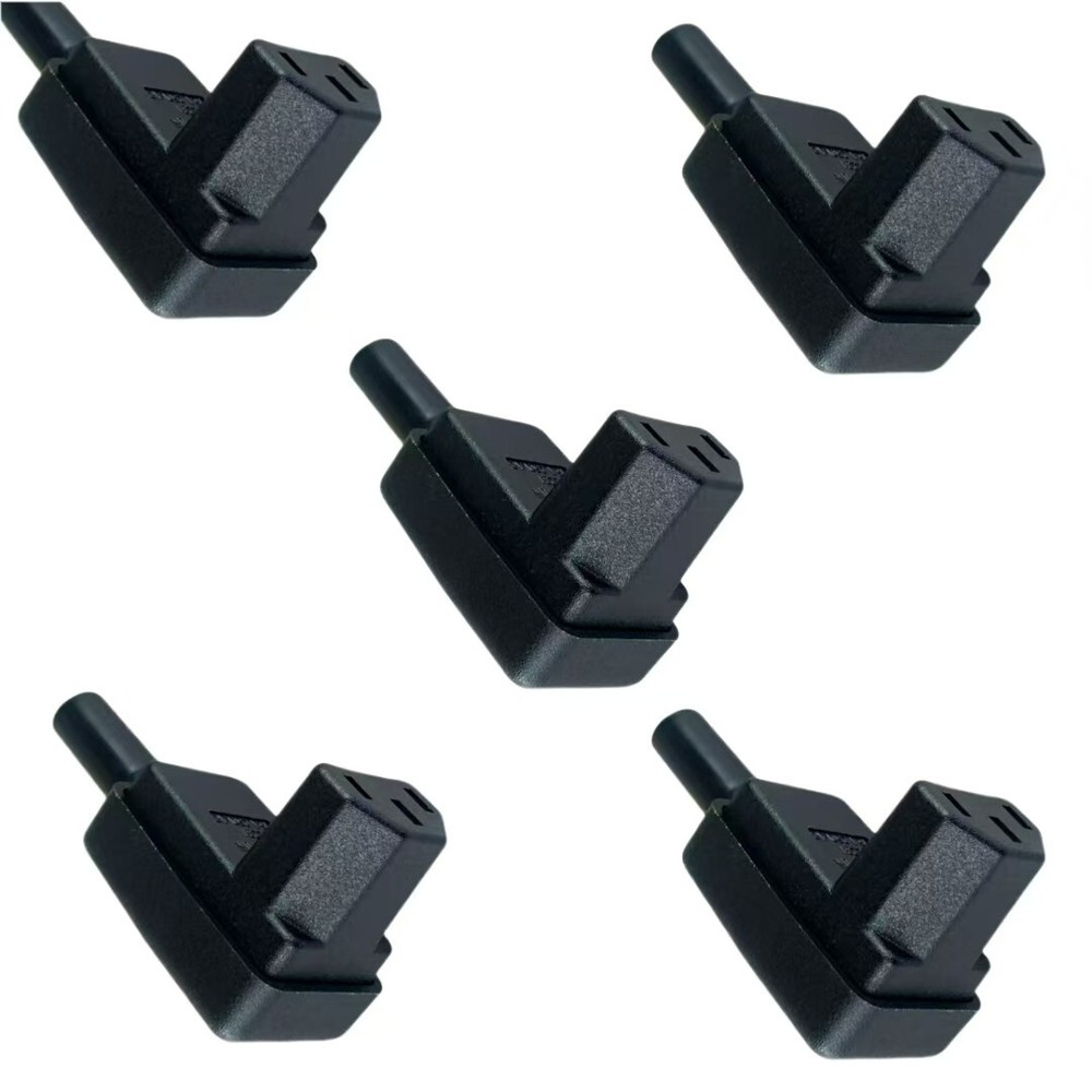 (5 PACK) IEC C13 Ac Power Plug Lower Bend UL Certification, 10A/15A 250Vac Plugs