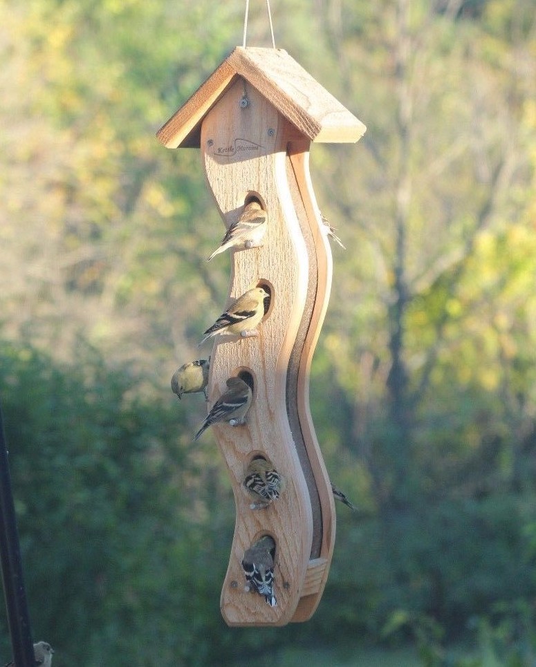 Kettle Moraine Large Wave Goldfinch Bird Feeder for Nyjer Thistle Seed #8105N gallery