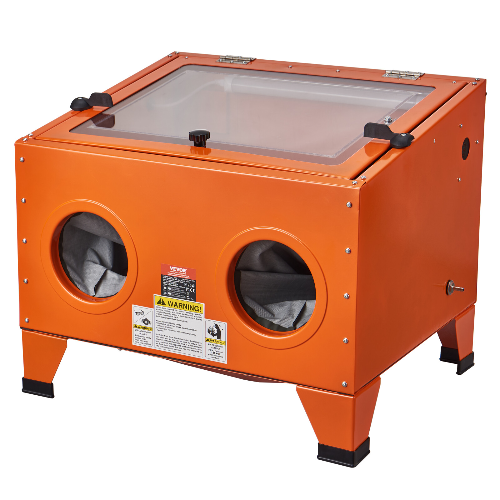 VEVOR 25 Gallon Sandblasting Cabinet Benchtop Cabinet with Blasting Gun 4 Nozzle gallery