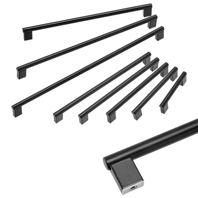 1-30Pack Matte Black Kitchen Cabinet Pulls Stainless Steel Drawer T Bar Handles gallery