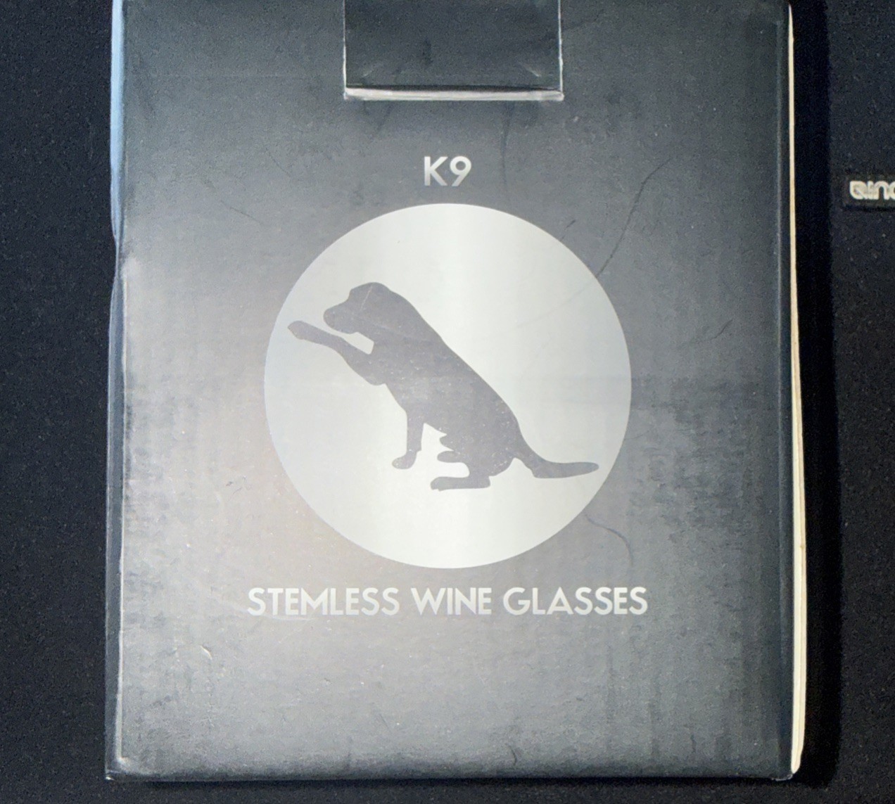 GreenLine Goods K 9 Dog Stemless Wine Glass Etched Design French Bulldog NIB gallery