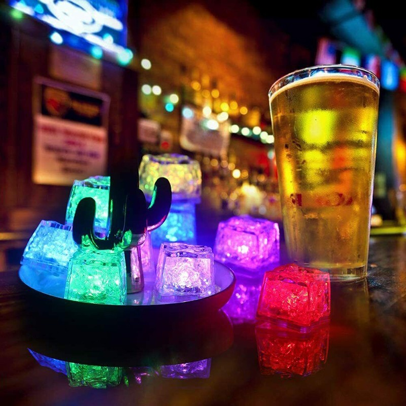 Light Up Ice Cubes 12Pcs Multi Color Led Ice Cubes for Drinks Cocktails Reusable gallery