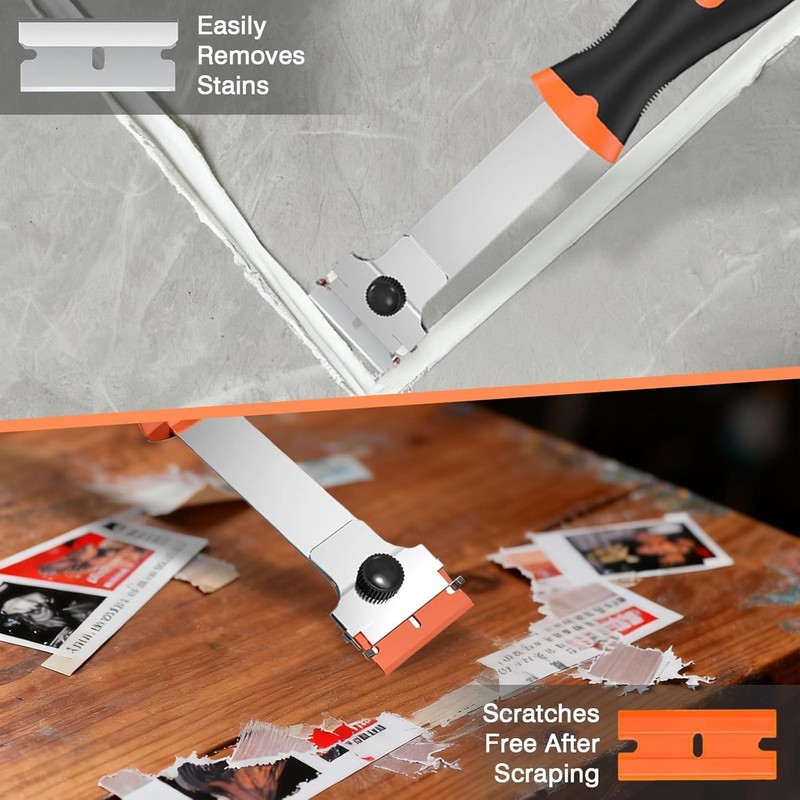2 Pack Razor Blade Scraper Tool with 20 Metal & 20 Plastic Razor Blades, gallery