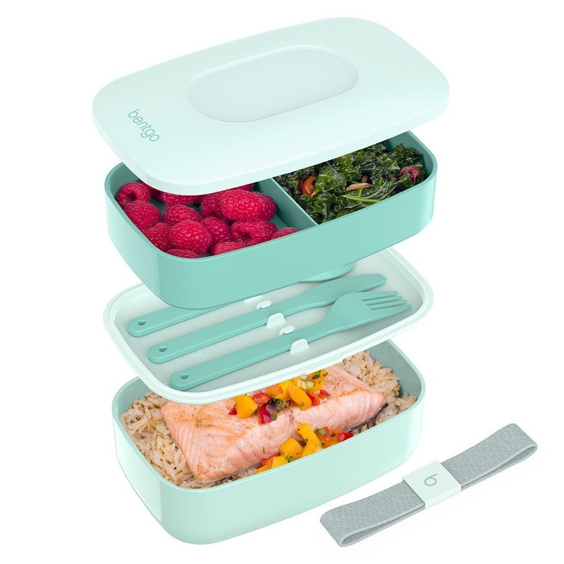 NEW Bentgo Classic All-in-One Stackable Lunch Box in Light Green, Teal gallery