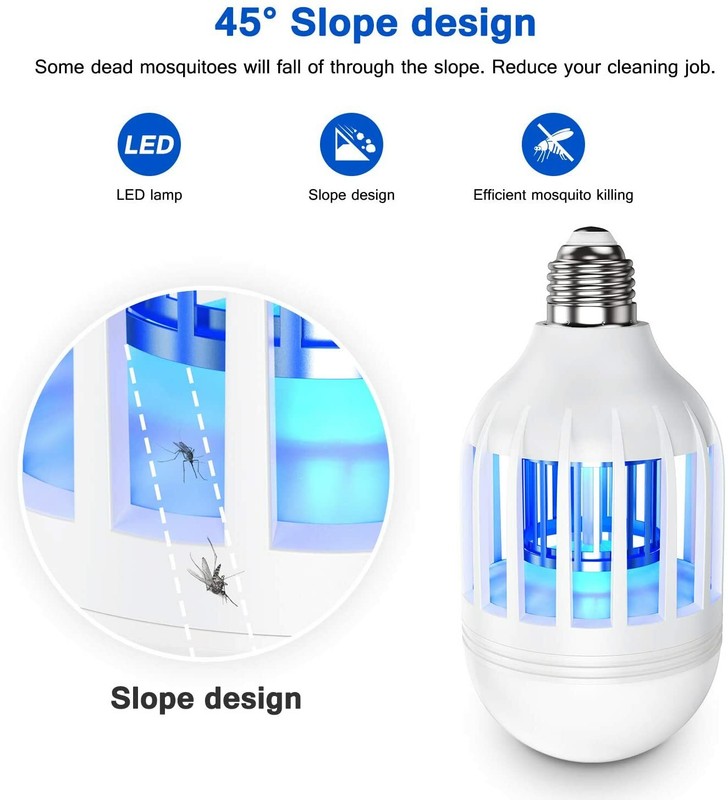 Bug Zapper LED Light Bulb Mosquito Lamp Fly Trap Killer Indoor Outdoor Insect US gallery