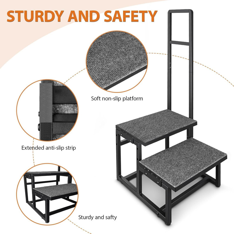 2-Step Stool with Handle for Elderly, Heavy Duty Non-Slip Step Stool for High... gallery