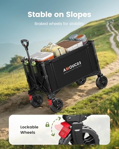 Wagons Carts Foldable, Collapsible Wagon Cart with 220 lbs Max Load and gallery