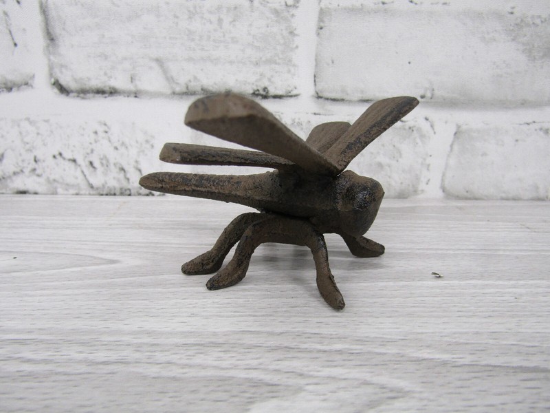 Rustic Style Lifelike Cast Iron Dragonfly Dragon Fly Insect Figurine 4.25 Inch gallery