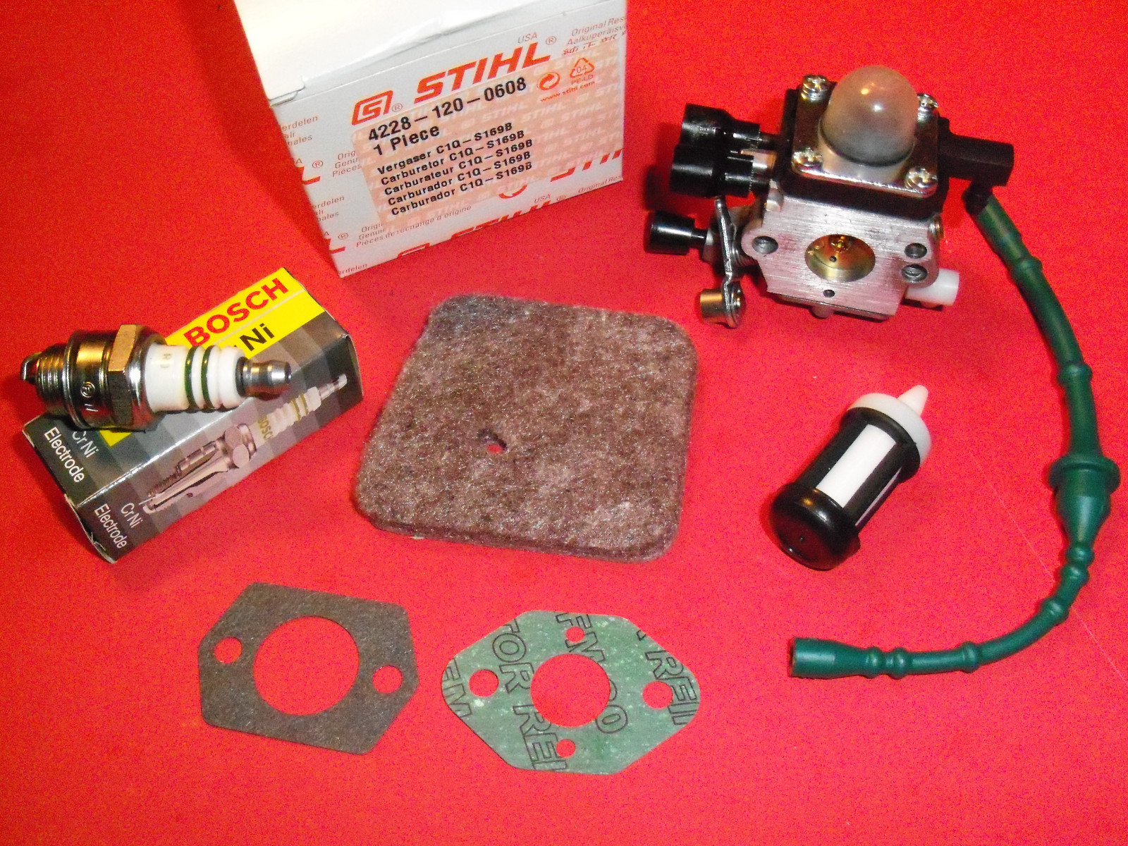 NEW STIHL HS45 HEDGETRIMMER CARBURETOR & TUNEUP SERVICE KIT 42281200608 OEM gallery