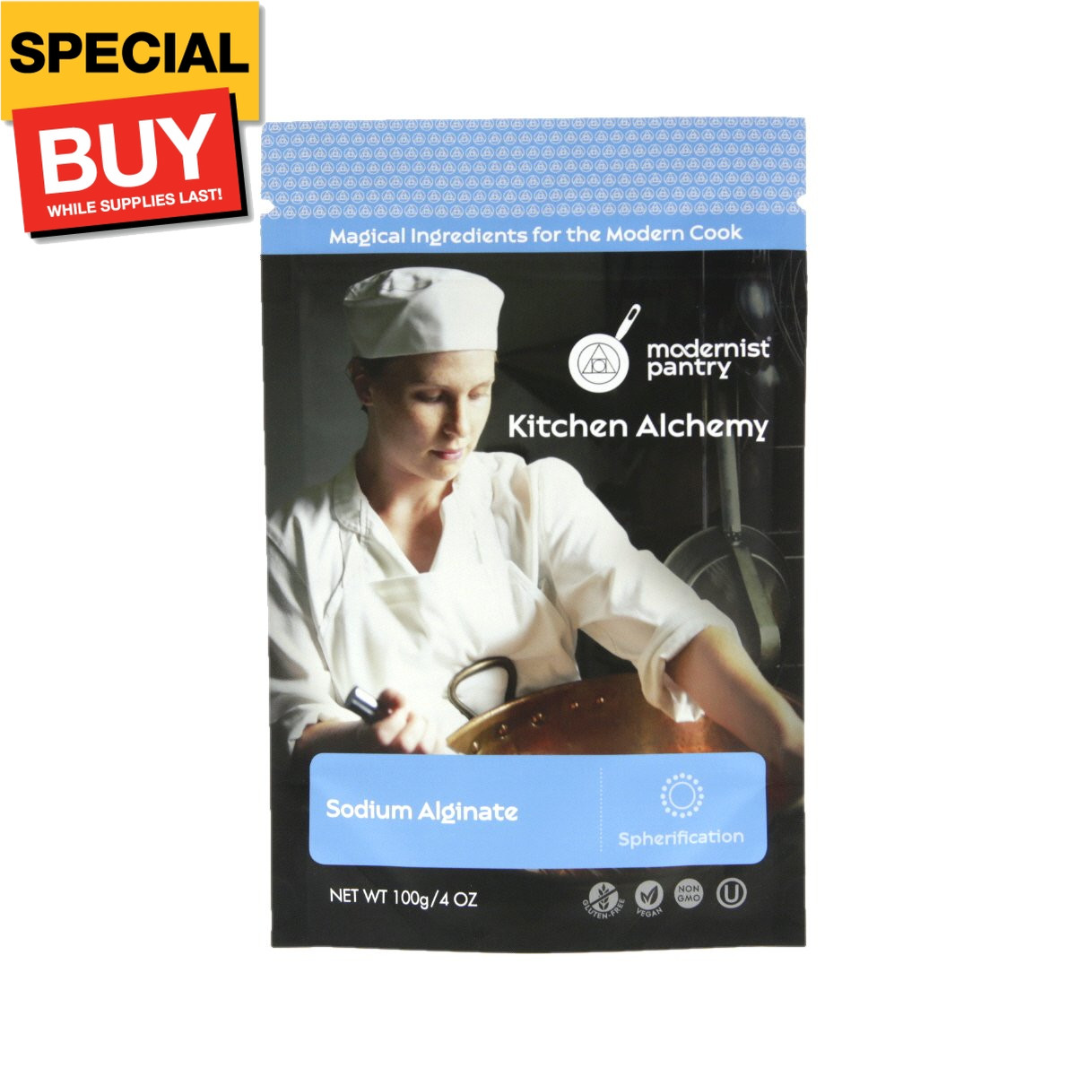 Pure Sodium Alginate (Molecular Gastronomy) ⊘ Non-GMO Vegan OU Kosher Certified- gallery