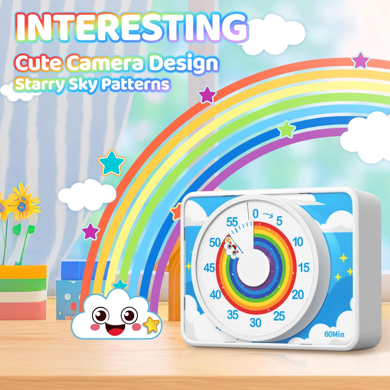 Visual Timer for Kids 60 Min Rainbow Countdown Clock for Classroom & ADHD gallery
