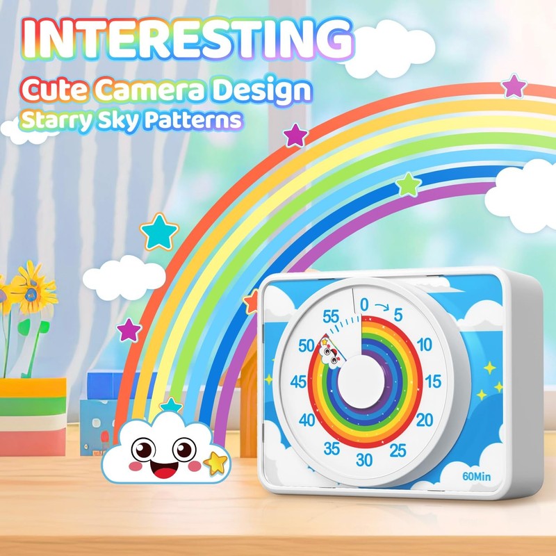 Visual Timer for Kids 60 Min Rainbow Countdown Clock for Classroom & ADHD gallery