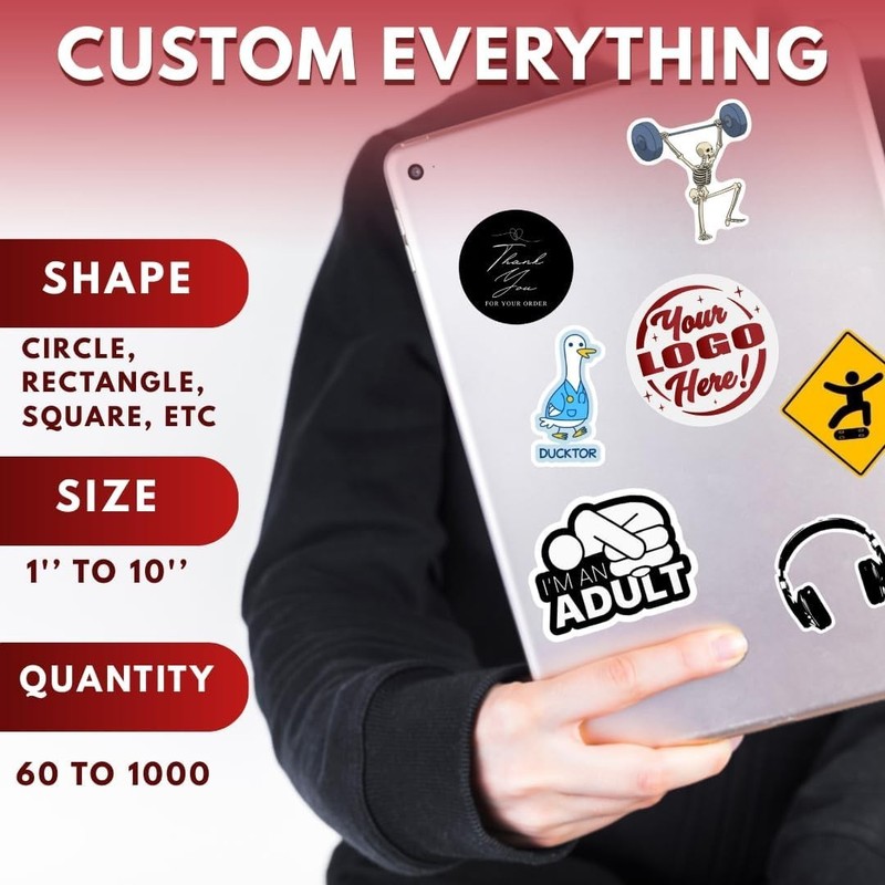 Custom Logo Label Packaging Personalized Vinyl Weather Waterproof Decal Stickers gallery