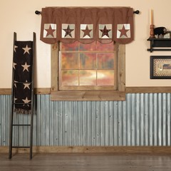 ABILENE PATCH BLOCK AND STAR VALANCE CURTAIN 20X60 ms
