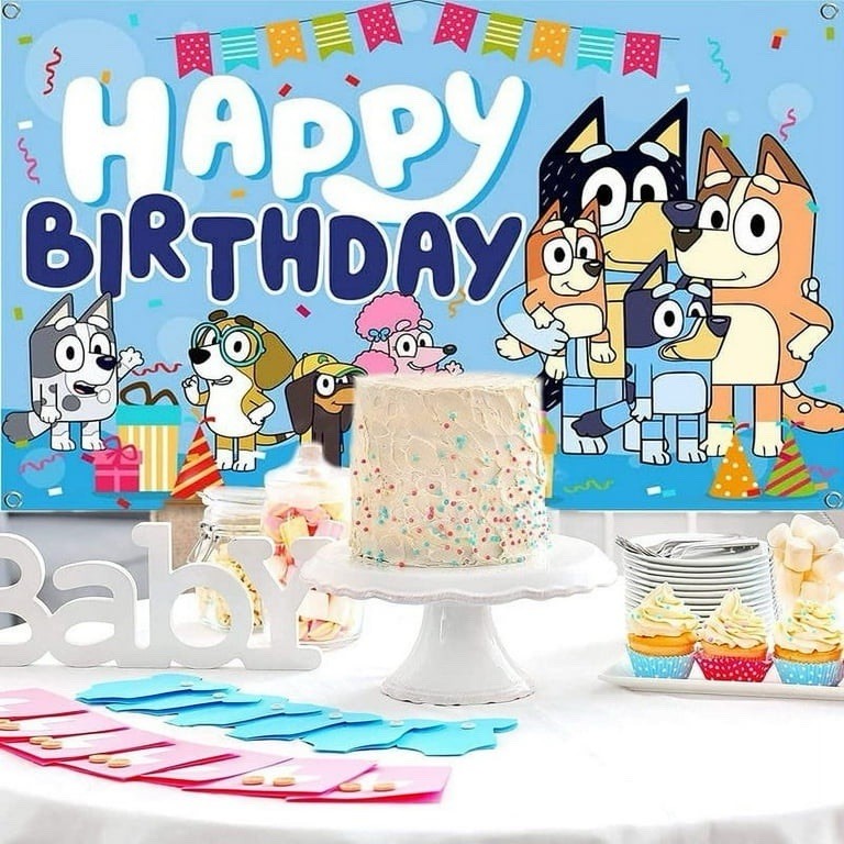 Blue Cartoon Sheepdog Happy Birthday Backdrop,7x5ft Birthday Backdrop Decoration gallery