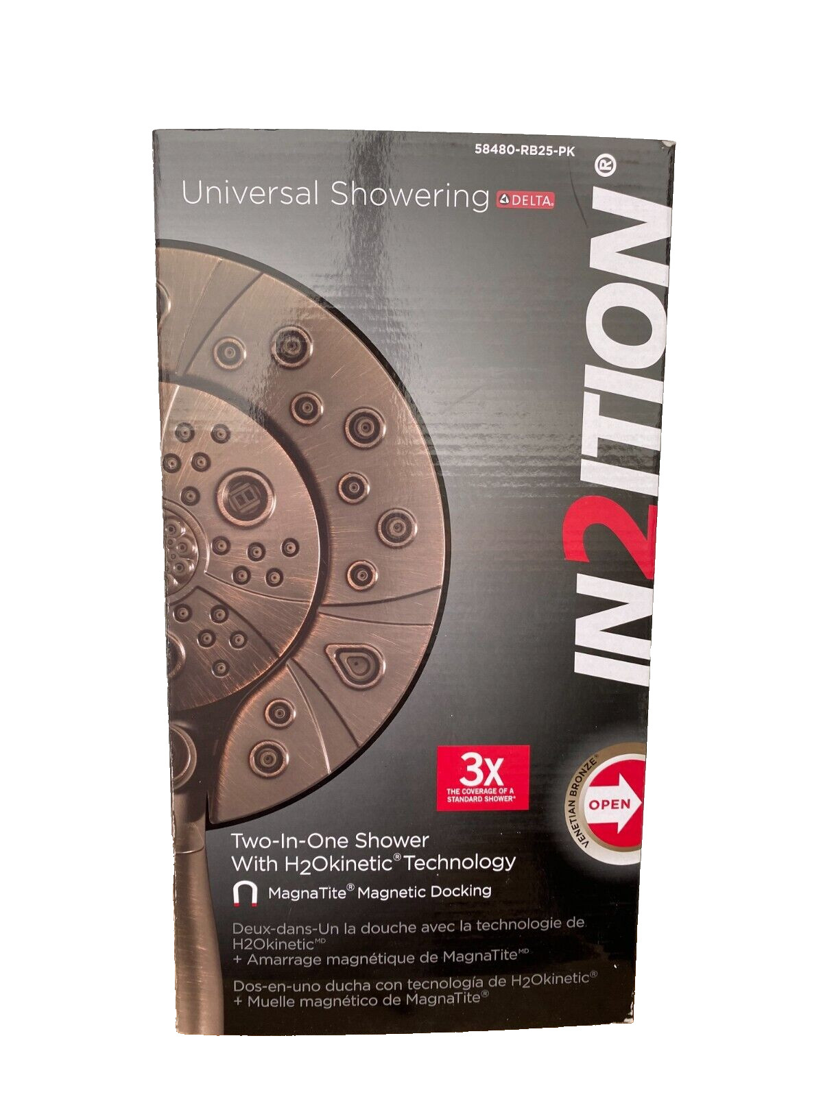 Delta 58480-RB25-PK In2ition 2.5 GPM Multi Function Shower Head -Lumicoat Bronze gallery
