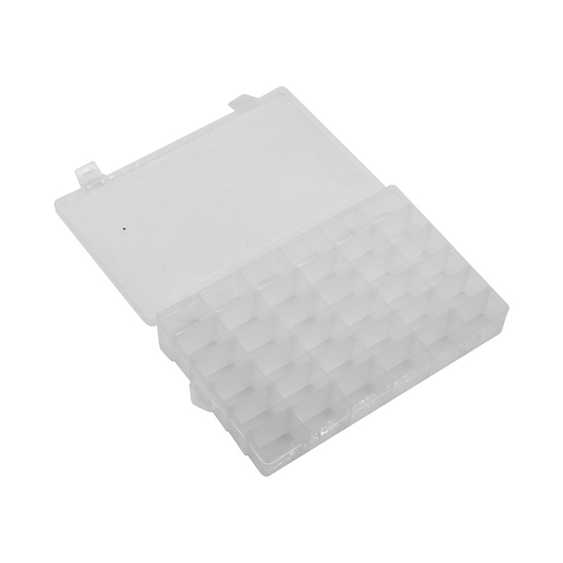 36 Compartment Clear Plastic Multipurpose Organizer Box with Adjustable Grids US gallery