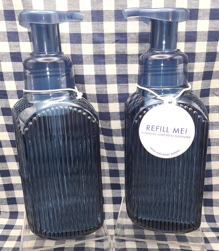 2-Pack NEW Navy Vertical Lines Foaming Soap Dispenser ORIG BOX Bath & Body Works gallery